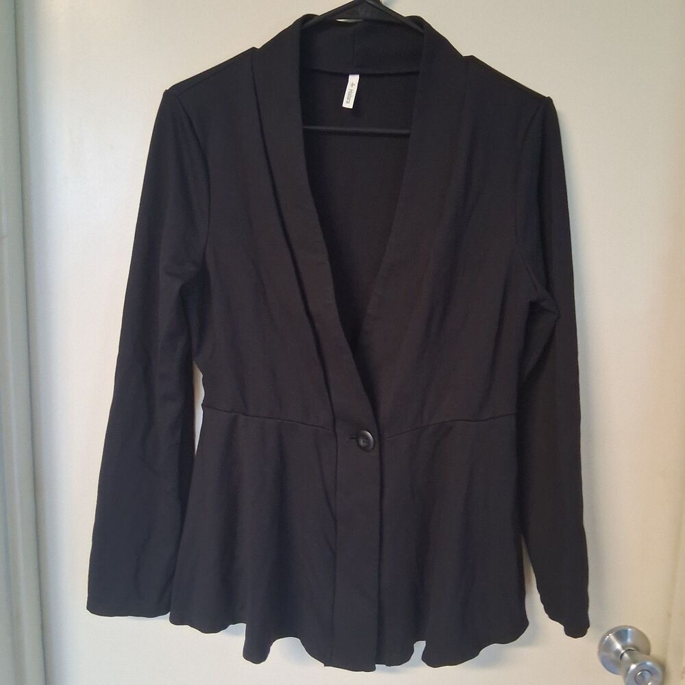 Halara V-Neck Single-Button Peplum Jacket Black S/M Workwear Business Casual